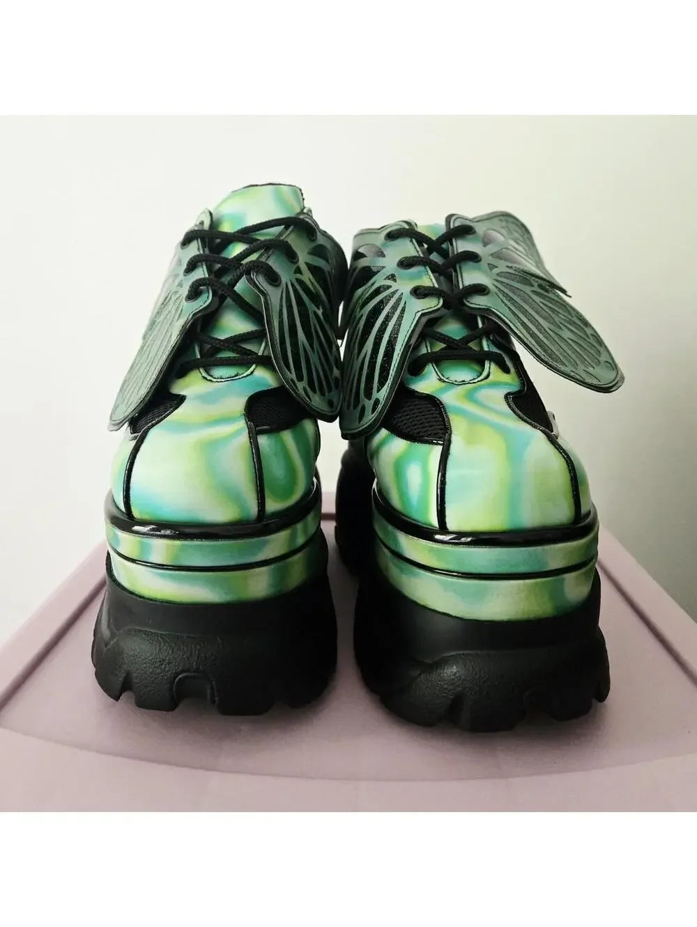 ☢️ Club Exx X Dolls Kill Transformed By The Beat Butterfly Platform Sneakers 🦋 - Picture 5 of 6